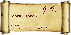 Georgi Ingrid névjegykártya